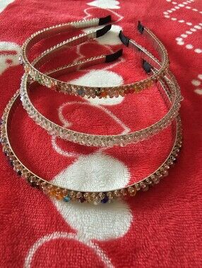 Crystal Beaded Headbands - Set of 3